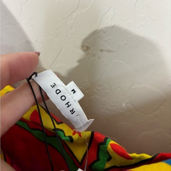 New RHODE Red Floral Print Tiered Midi Dress *FLAW* zipper needs replacing - Picture 13 of 13